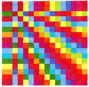 Illustration of Lissajous 16 by 16 Coded Lambdoma Matrix